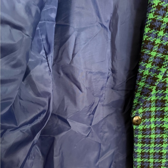 Vintage Reflections Green and Blue Plaid Blazer, Size 10 Petite - Picture 5 of 7